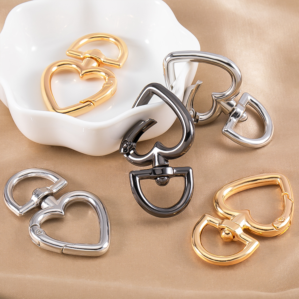 Jewelry Making Supplies - 5/1Pcs/lot Heart Shape Metal Spring Clasp