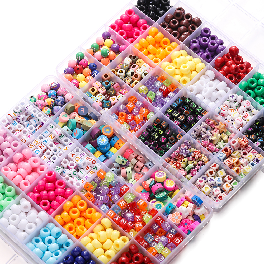 Jewelry Making Degree - 680pcs/Box Colorful Acrylic Pony Bead Square