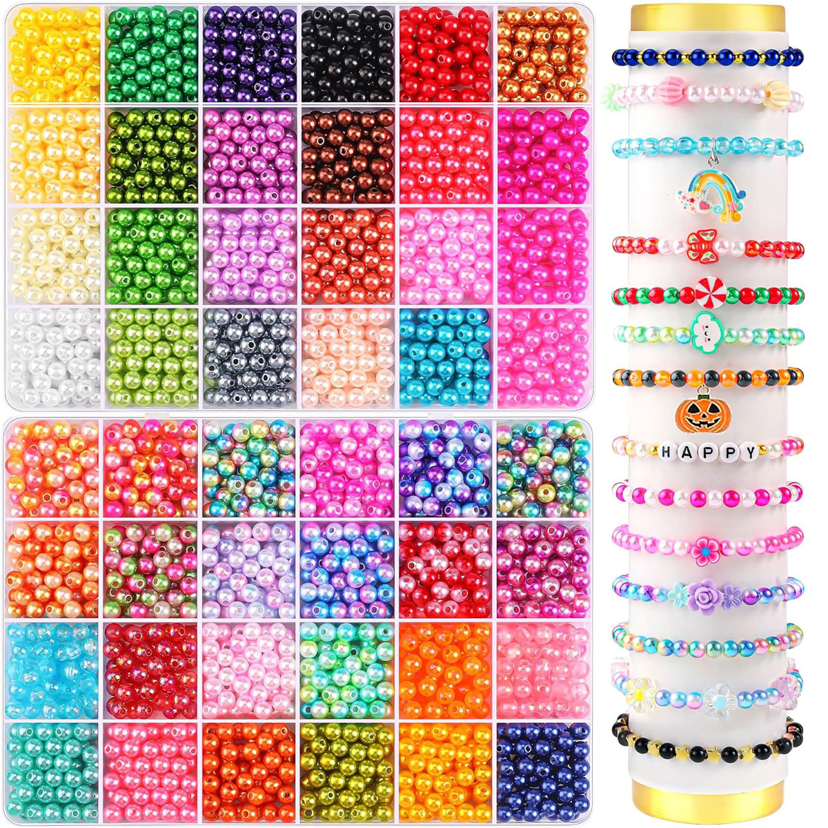 Jewelry Making Degree - 2400PCS 48 Compartments Pearl Jewelry 48