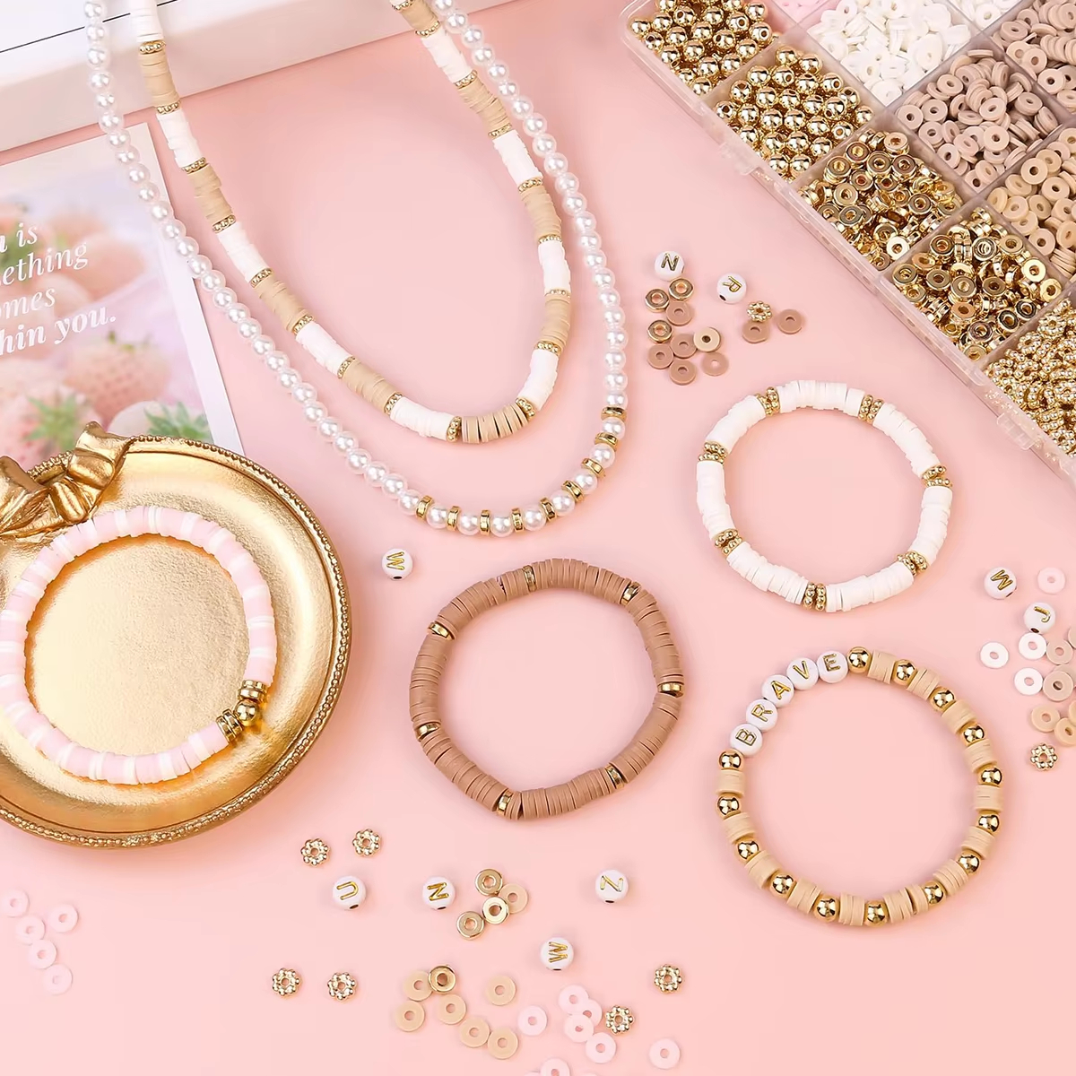 1970pcs light pink clay bead s - Jewelry Making Degree recension och pris