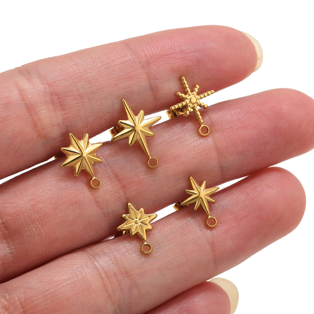 6pcs Stainless Steel Star Earr - Jewelry Making Tools recension och pris