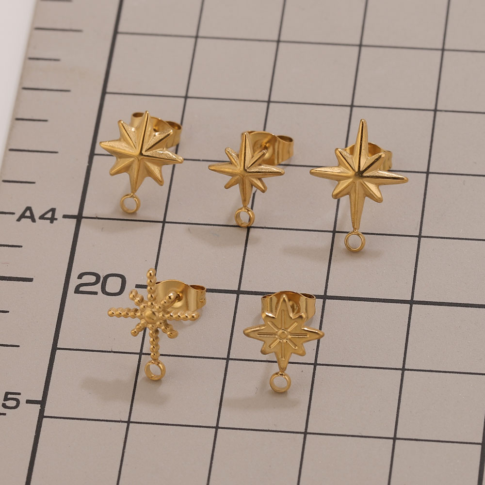 6pcs Stainless Steel Star Earr - Jewelry Making Tools recension och pris