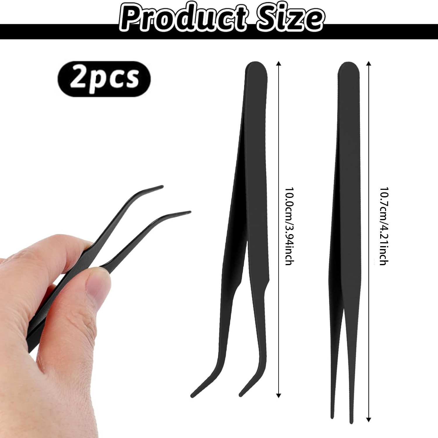 Black handmade tweezers 2-piec - Jewelry Making Tools recension och pris