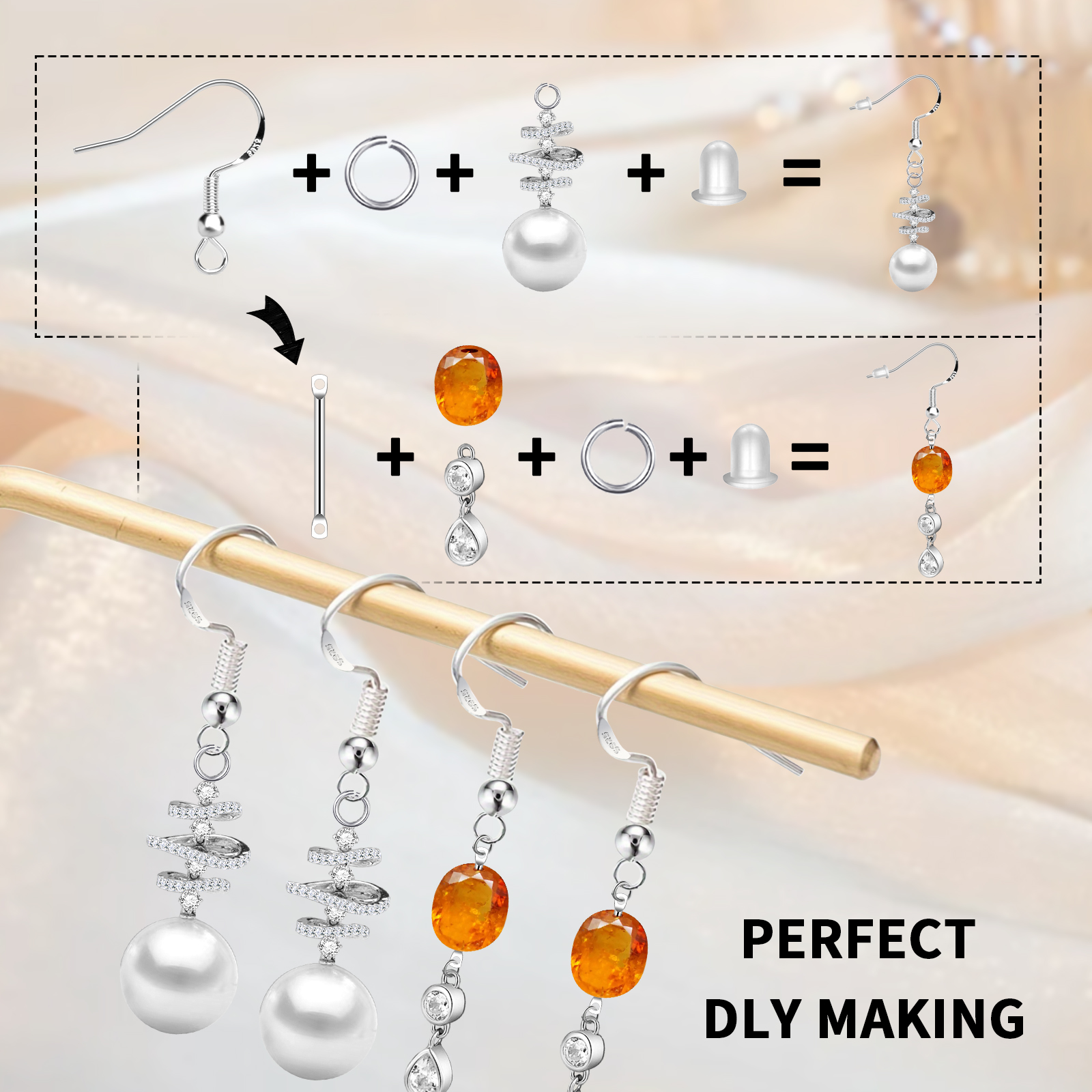 925 Silver/Gold Plated Earring - Jewelry Making Metals recension och pris