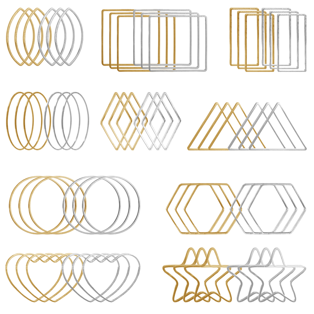 20Pcs Gold Silver Hollow Frame - Jewelry Making Metals recension och pris
