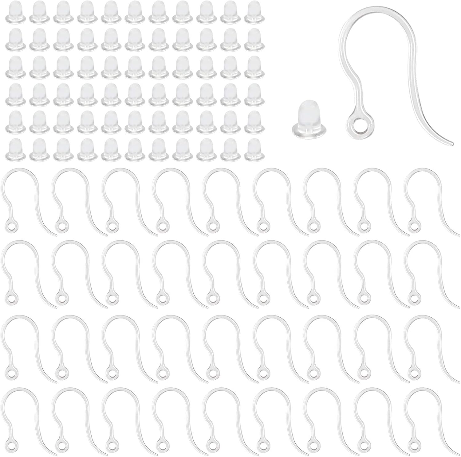 40pcs Clear Plastic Earring Ho - Jewelry Making Parts recension och pris