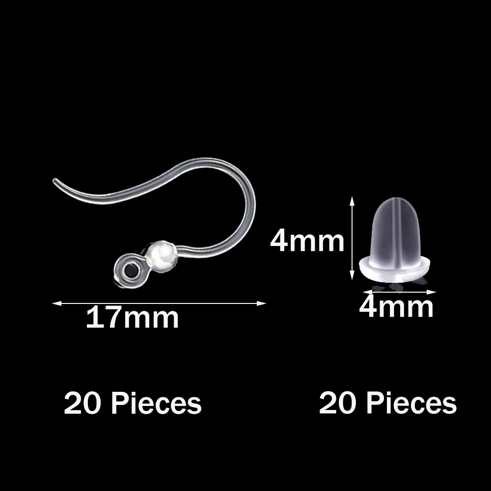 40pcs Clear Plastic Earring Ho - Jewelry Making Parts recension och pris