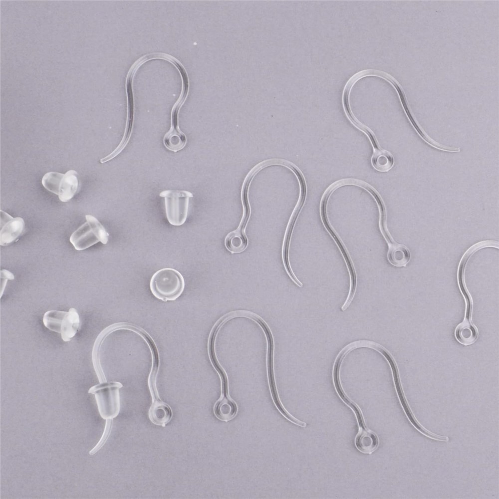 40pcs Clear Plastic Earring Ho - Jewelry Making Parts recension och pris