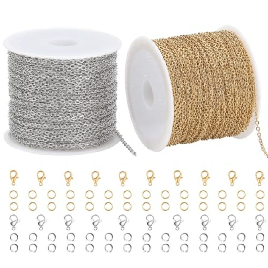 2 Rolls Total 65.6 Feet Oval C - Chain Roll Cable recension och pris
