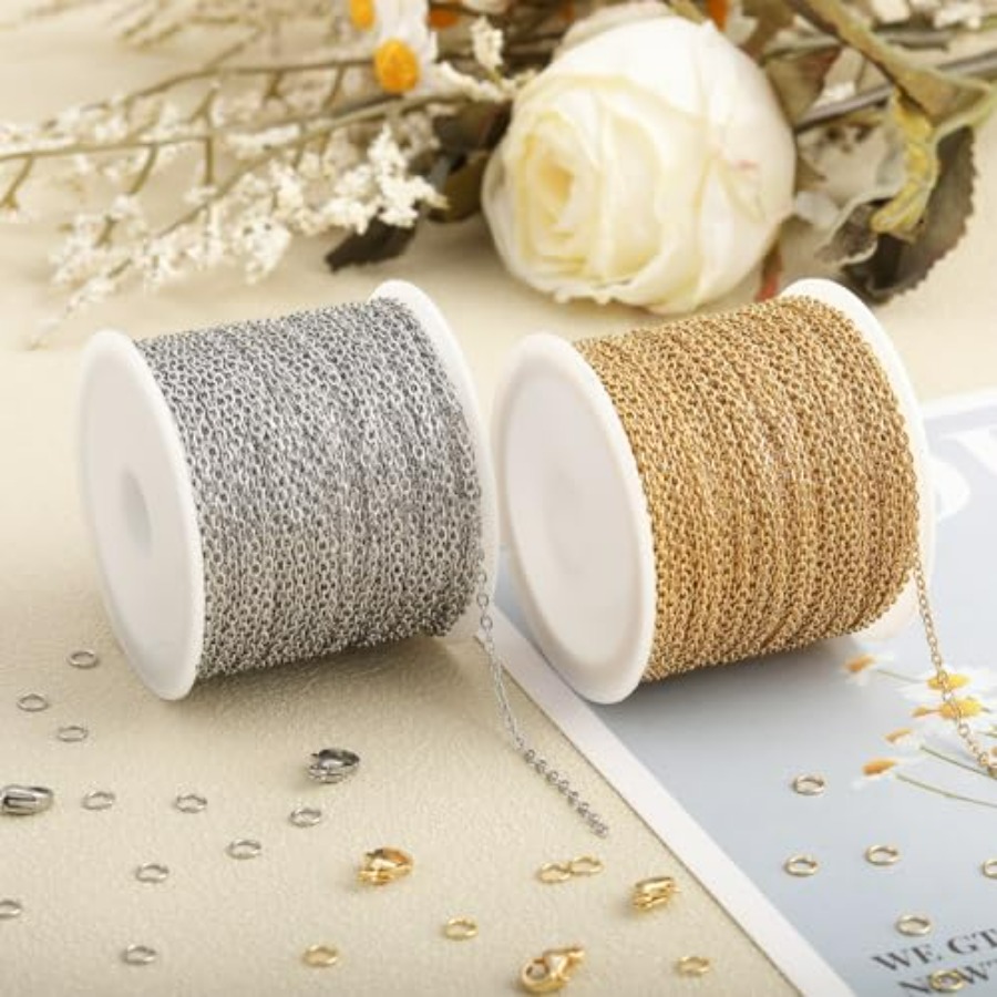 2 Rolls Total 65.6 Feet Oval C - Chain Roll Cable recension och pris