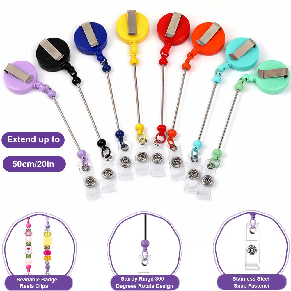 1-3 Pcs Beadable Badge Reels w - Jewelry Making Parts recension och pris