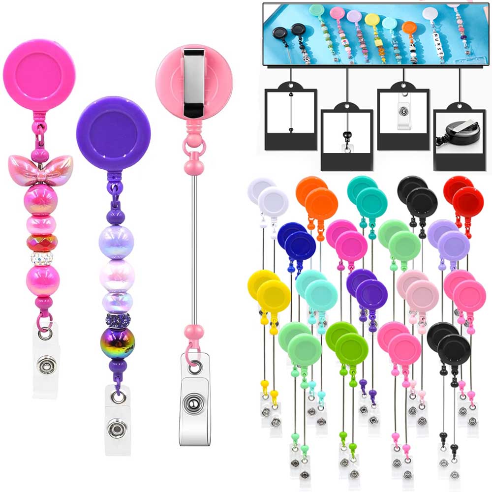 1-3 Pcs Beadable Badge Reels w - Jewelry Making Parts recension och pris