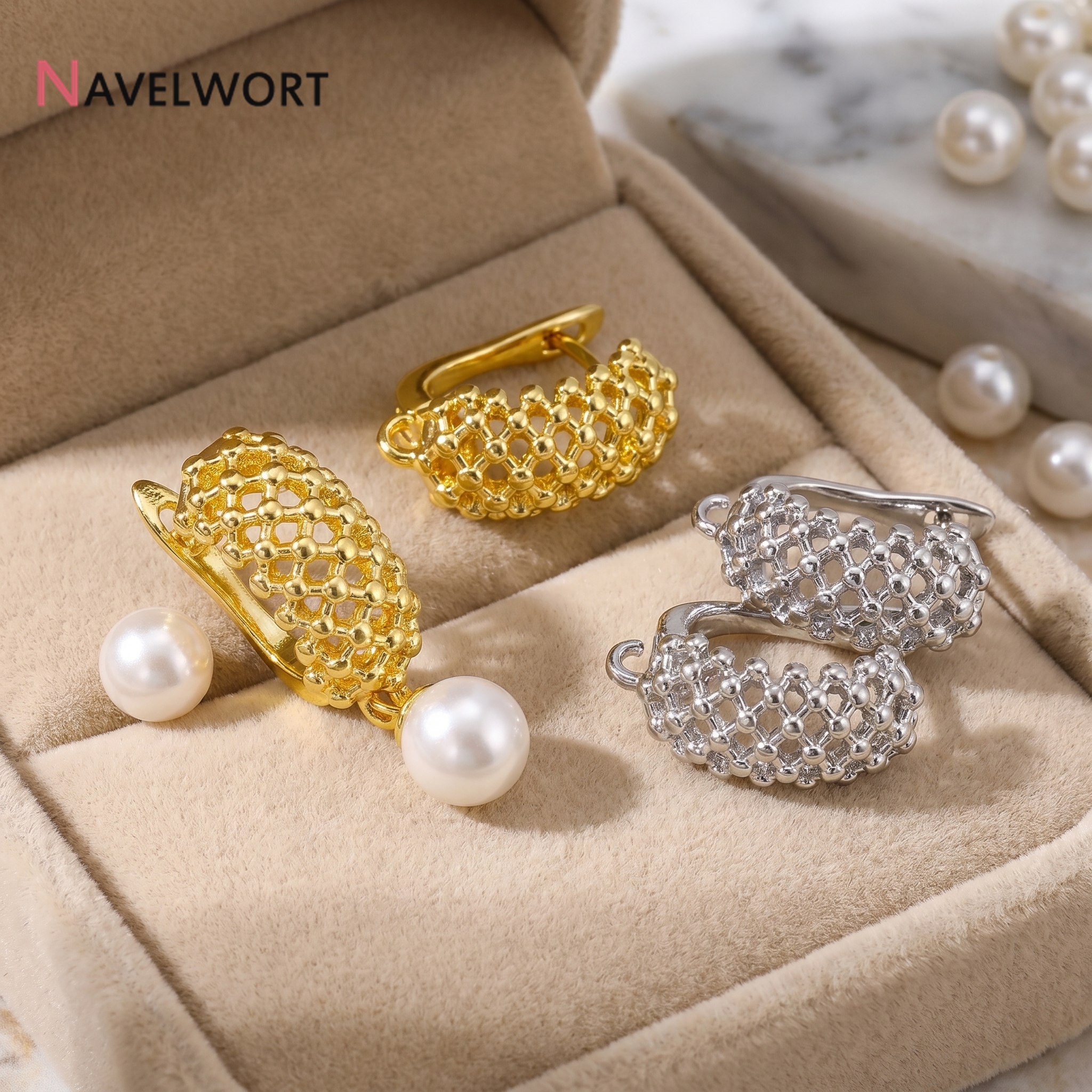 18K Gold Plated Brass  Hollow  - Jewelry Making Supplies recension och pris