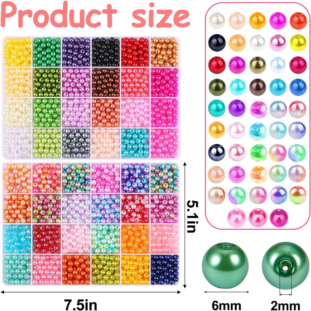 2400PCS 48 Compartments Pearl  - Jewelry Making Degree recension och pris
